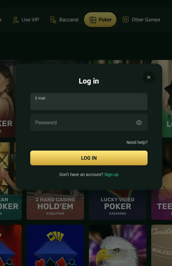 Goldex Casino Login – Anmeldeseite auf goldexonline.de für PC und Smartphone