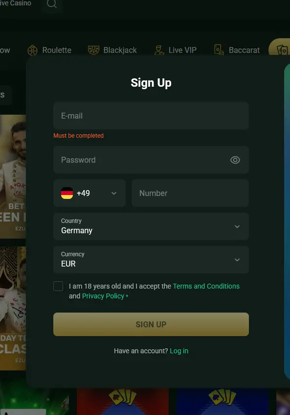 Goldex Casino Registrierung – Konto erstellen auf goldexonline.de in unter 2 Minuten